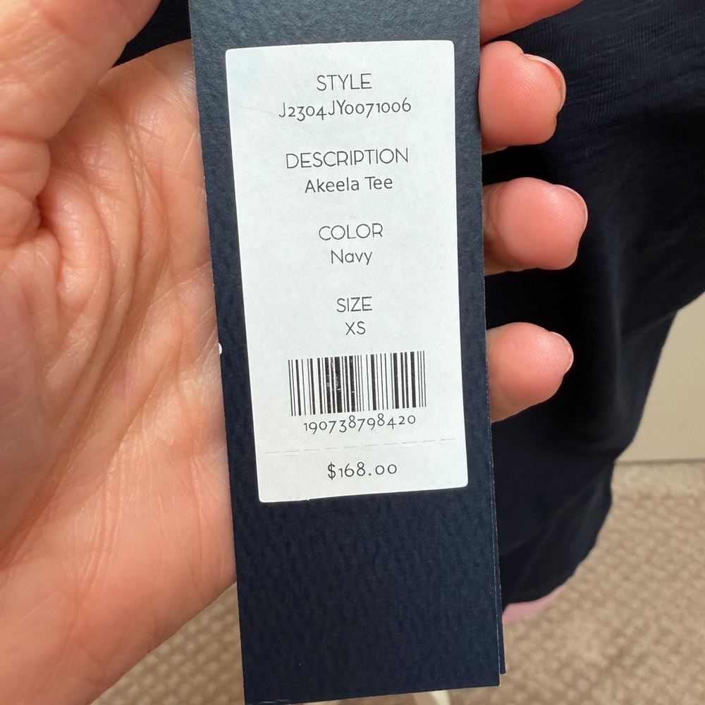 Veronica Beard Akeela Navy Ruffle Sleeve Tee - Picture 5 of 6